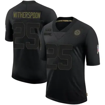 Men's Nike Pittsburgh Steelers Ahkello Witherspoon Black 2020 Salute To Service Jersey - Limited