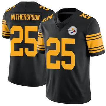 Men's Nike Pittsburgh Steelers Ahkello Witherspoon Black Color Rush Jersey - Limited