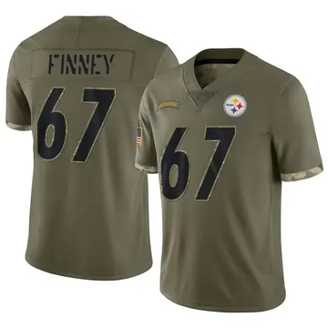 Men's Pittsburgh Steelers B.J. Finney Olive 2022 Salute To Service Jersey - Limited
