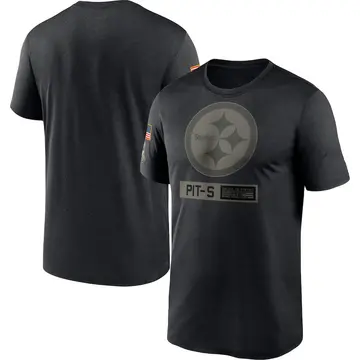 Men's Nike Pittsburgh Steelers Black 2020 Salute to Service Team Logo Performance T-Shirt -