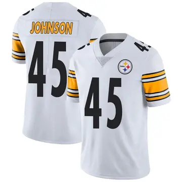 Men's Nike Pittsburgh Steelers Buddy Johnson White Vapor Untouchable Jersey - Limited