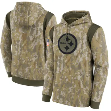 Men's Nike Pittsburgh Steelers Camo 2021 Salute To Service Therma Performance Pullover Hoodie -