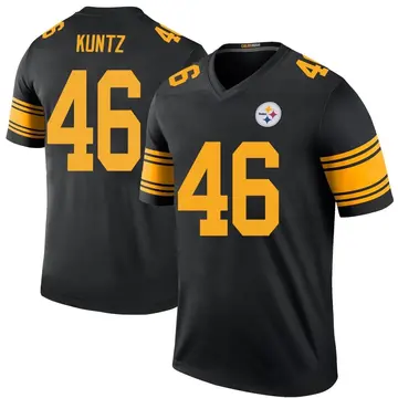 Men's Pittsburgh Steelers Christian Kuntz Black Color Rush Jersey - Legend