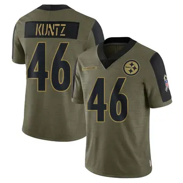 Men's Pittsburgh Steelers Christian Kuntz Olive 2021 Salute To Service Jersey - Limited