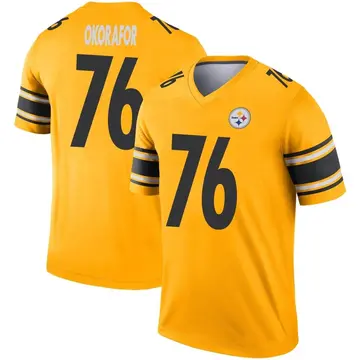 Men's Nike Pittsburgh Steelers Chukwuma Okorafor Gold Inverted Jersey - Legend