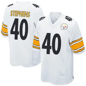 Men's Nike Pittsburgh Steelers Linden Stephens White Jersey - Game