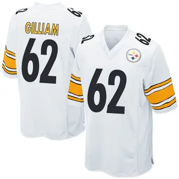 Men's Nike Pittsburgh Steelers Nate Gilliam White Jersey - Game