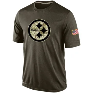 Men's Nike Pittsburgh Steelers Olive Salute To Service KO Performance Dri-FIT T-Shirt -