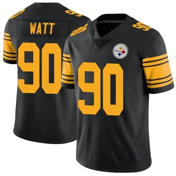 Men's Nike Pittsburgh Steelers T.J. Watt Black Color Rush Jersey - Limited