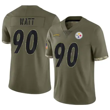 Men's Pittsburgh Steelers T.J. Watt Olive 2022 Salute To Service Jersey - Limited