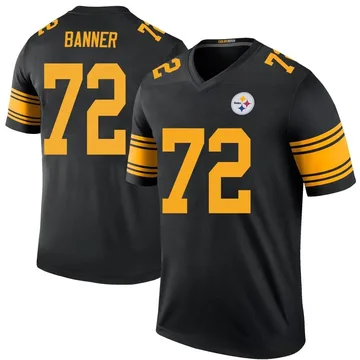 Men's Pittsburgh Steelers Zach Banner Black Color Rush Jersey - Legend