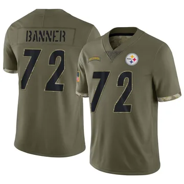 Men's Pittsburgh Steelers Zach Banner Olive 2022 Salute To Service Jersey - Limited