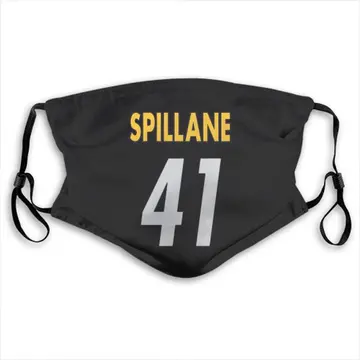 Pittsburgh Steelers Robert Spillane Black Jersey Name & Number Face Mask