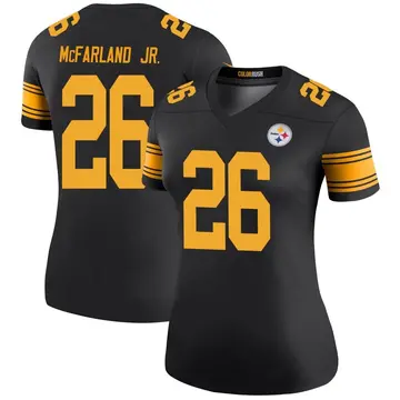 Women's Nike Pittsburgh Steelers Anthony McFarland Jr. Black Color Rush Jersey - Legend