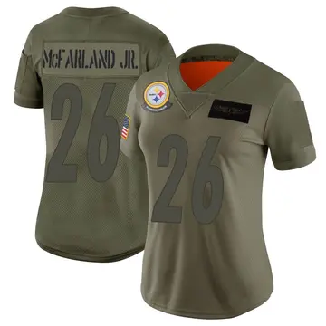 Women's Nike Pittsburgh Steelers Anthony McFarland Jr. Camo 2019 Salute to Service Jersey - Limited