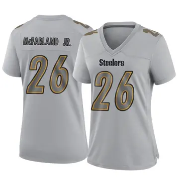 Women's Nike Pittsburgh Steelers Anthony McFarland Jr. Gray Atmosphere Fashion Jersey - Game