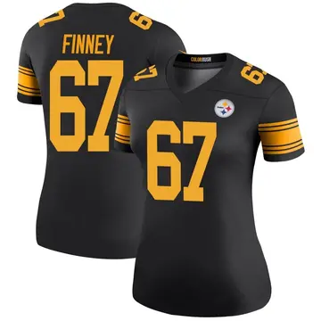 Women's Nike Pittsburgh Steelers B.J. Finney Black Color Rush Jersey - Legend
