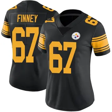 Women's Nike Pittsburgh Steelers B.J. Finney Black Color Rush Jersey - Limited