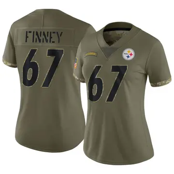 Women's Nike Pittsburgh Steelers B.J. Finney Olive 2022 Salute To Service Jersey - Limited
