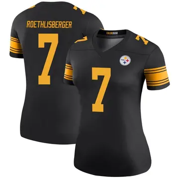 Women's Nike Pittsburgh Steelers Ben Roethlisberger Black Color Rush Jersey - Legend