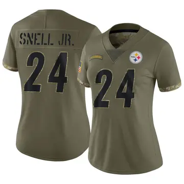 Women's Nike Pittsburgh Steelers Benny Snell Jr. Olive 2022 Salute To Service Jersey - Limited