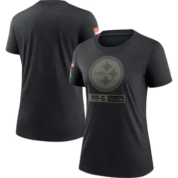 Women's Nike Pittsburgh Steelers Black 2020 Salute To Service Performance T-Shirt -