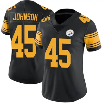 Women's Nike Pittsburgh Steelers Buddy Johnson Black Color Rush Jersey - Limited