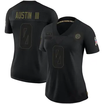 Women's Nike Pittsburgh Steelers Calvin Austin III Black 2020 Salute To Service Jersey - Limited