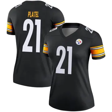 Women's Nike Pittsburgh Steelers Carlins Platel Black Jersey - Legend