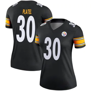 Women's Nike Pittsburgh Steelers Carlins Platel Black Jersey - Legend