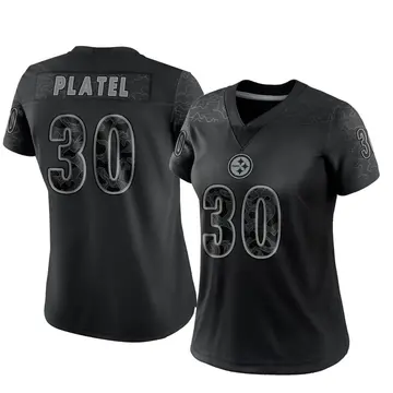 Women's Nike Pittsburgh Steelers Carlins Platel Black Reflective Jersey - Limited