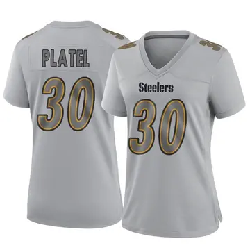 Women's Nike Pittsburgh Steelers Carlins Platel Gray Atmosphere Fashion Jersey - Game