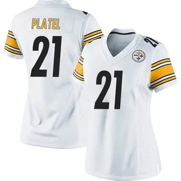 Women's Nike Pittsburgh Steelers Carlins Platel White Jersey - Game