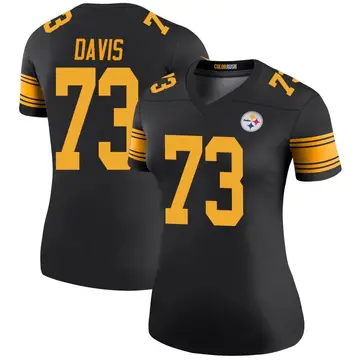 Women's Nike Pittsburgh Steelers Carlos Davis Black Color Rush Jersey - Legend