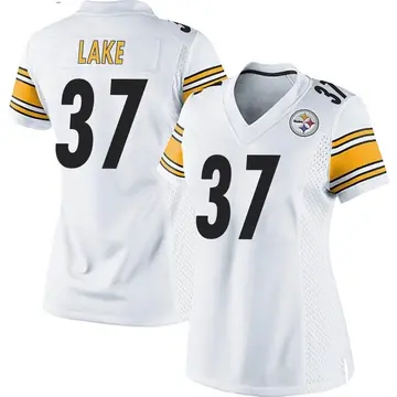 Women's Nike Pittsburgh Steelers Carnell Lake White Jersey - Game