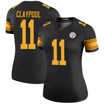 Women's Nike Pittsburgh Steelers Chase Claypool Black Color Rush Jersey - Legend