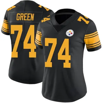 Women's Nike Pittsburgh Steelers Chaz Green Black Color Rush Jersey - Limited