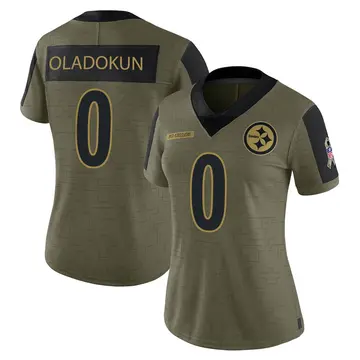 Women's Nike Pittsburgh Steelers Chris Oladokun Olive 2021 Salute To Service Jersey - Limited
