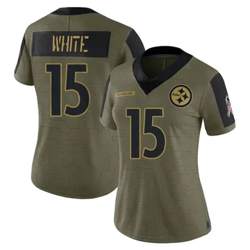 Women's Nike Pittsburgh Steelers Cody White Olive 2021 Salute To Service Jersey - Limited