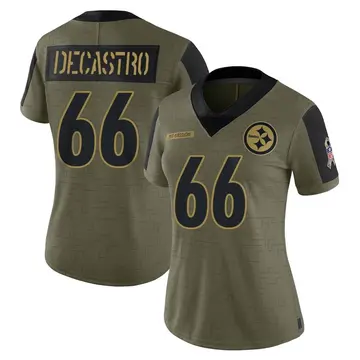Women's Nike Pittsburgh Steelers David DeCastro Olive 2021 Salute To Service Jersey - Limited