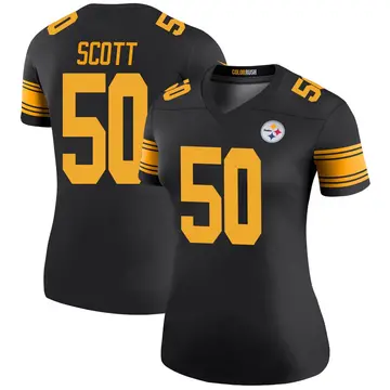 Women's Nike Pittsburgh Steelers Delontae Scott Black Color Rush Jersey - Legend