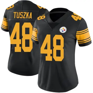 Women's Nike Pittsburgh Steelers Derrek Tuszka Black Color Rush Jersey - Limited