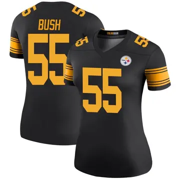 Women's Nike Pittsburgh Steelers Devin Bush Black Color Rush Jersey - Legend