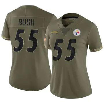 Women's Nike Pittsburgh Steelers Devin Bush Olive 2022 Salute To Service Jersey - Limited