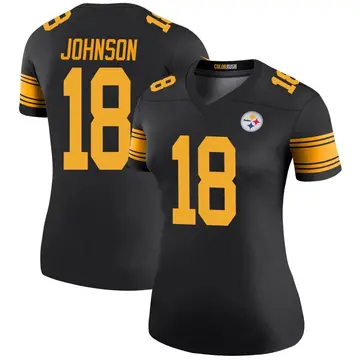 Women's Nike Pittsburgh Steelers Diontae Johnson Black Color Rush Jersey - Legend