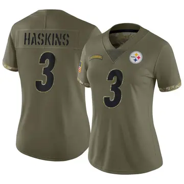 Women's Nike Pittsburgh Steelers Dwayne Haskins Olive 2022 Salute To Service Jersey - Limited