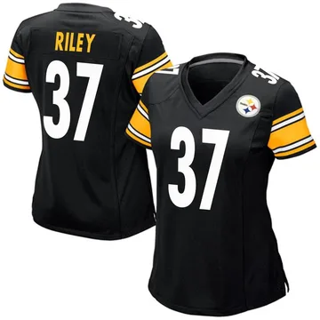 Women's Nike Pittsburgh Steelers Elijah Riley Black Team Color Jersey - Game