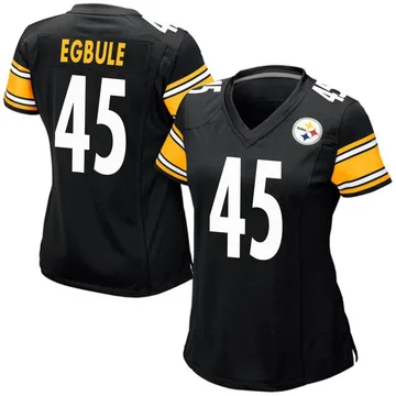 Women's Nike Pittsburgh Steelers Emeke Egbule Black Team Color Jersey - Game