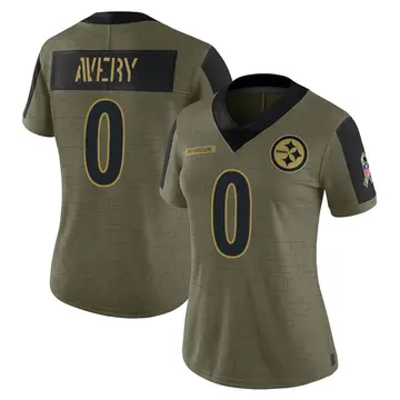 Women's Nike Pittsburgh Steelers Genard Avery Olive 2021 Salute To Service Jersey - Limited