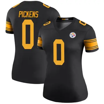Women's Nike Pittsburgh Steelers George Pickens Black Color Rush Jersey - Legend